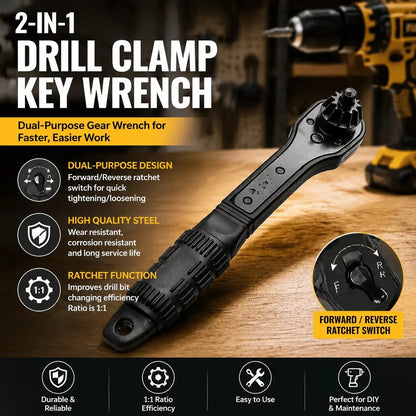 3-in-1 Ratchet Drill Chuck Key Wrench