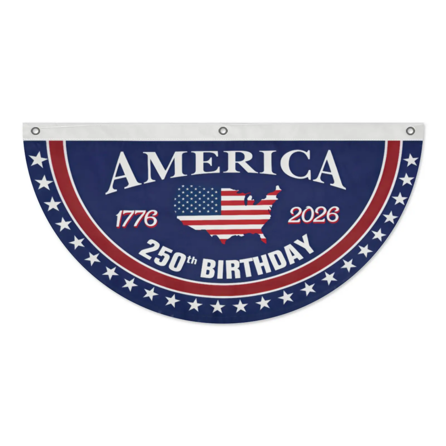 America 250th Birthday Semicircular Flag Banner 1776–2026 Patriotic Bunting
