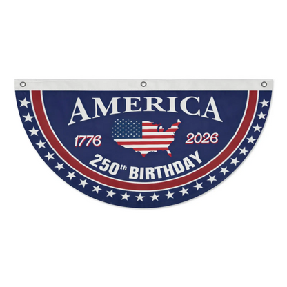 America 250th Birthday Semicircular Flag Banner 1776–2026 Patriotic Bunting