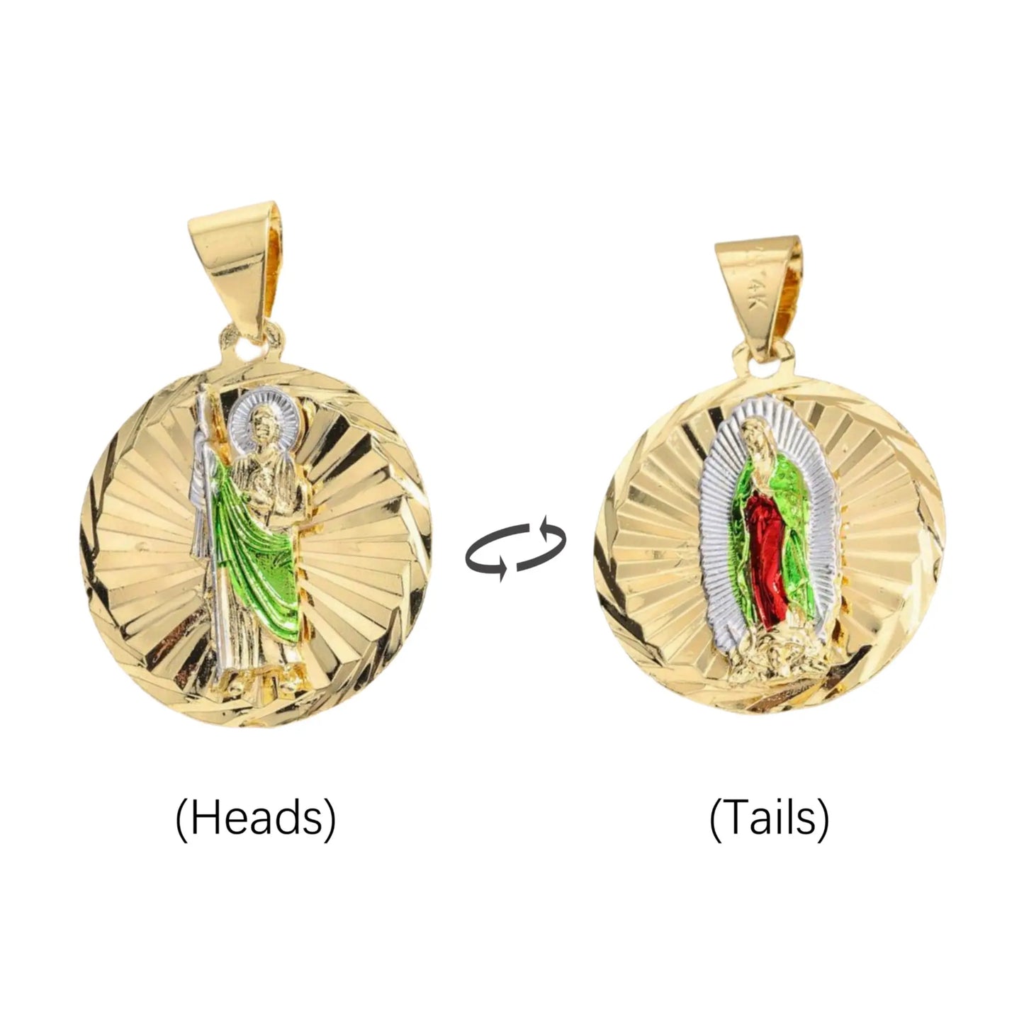 Plated Saint Jude Medal Pendant Necklace - Religious Catholic Jewelry