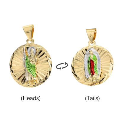 Plated Saint Jude Medal Pendant Necklace - Religious Catholic Jewelry
