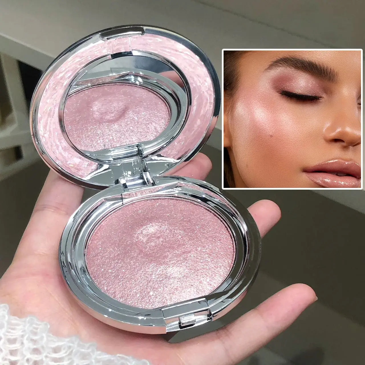 Shimmer Face Highlighter Makeup Powder Gel to Powder Glow