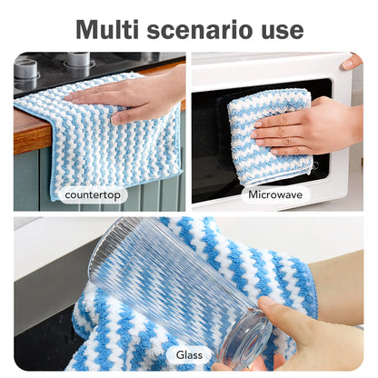 10 Counts Microfiber Cleaning Cloth, Kitchen Towels Absorbent Streak Free Cleaning Towels for Dish Drying Washing