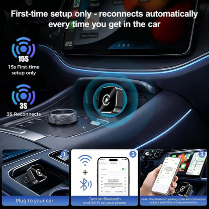 Wireless CarPlay Adapter - iPhone & Android Compatible with Quick connection