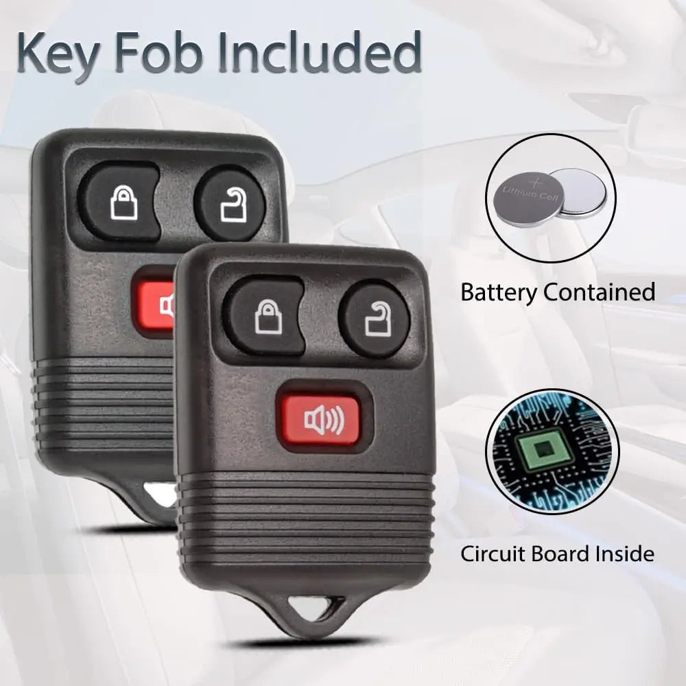 2 Pcs New Keyless Entry Remote Car Key Fob Clicker Transmitter Control For Ford