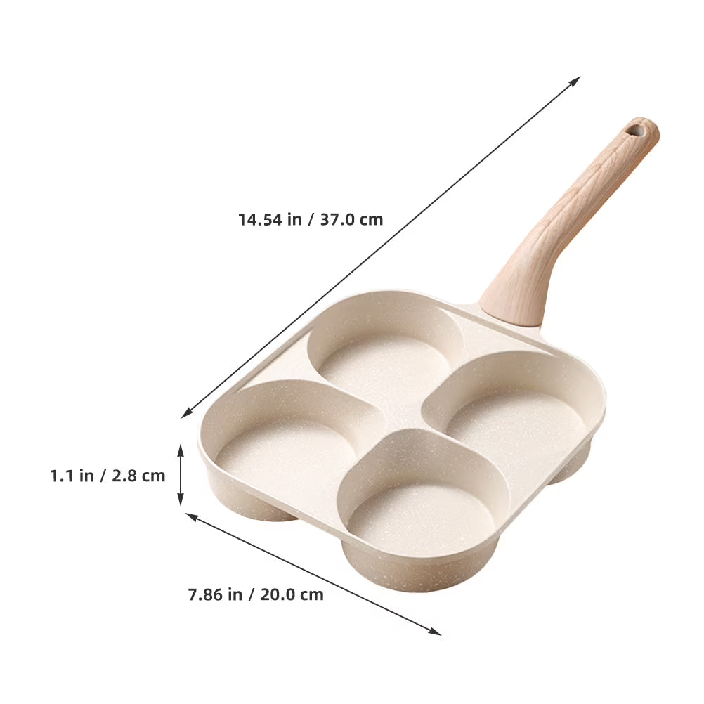 Four-hole Skillet for Breakfast Easy Clean Egg Cooker and Quick Morning Meals