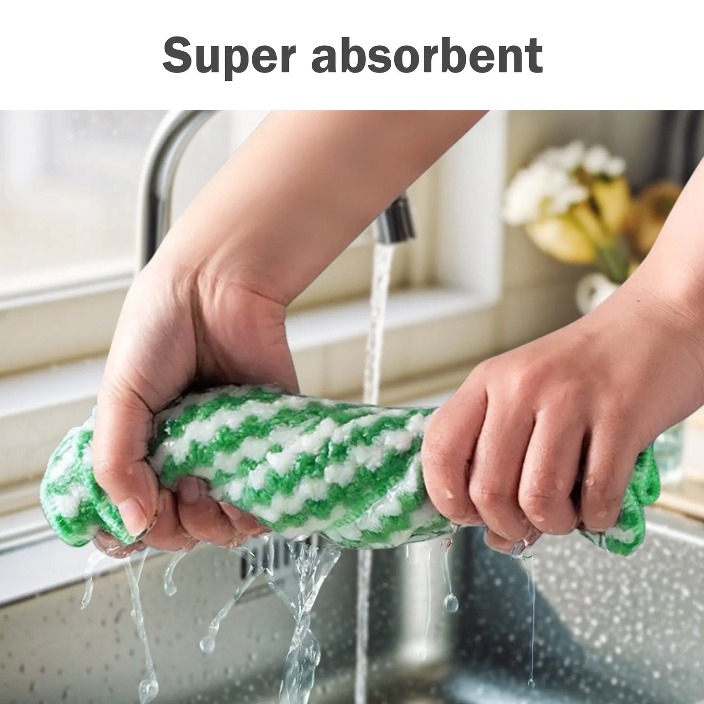 10 Counts Microfiber Cleaning Cloth, Kitchen Towels Absorbent Streak Free Cleaning Towels for Dish Drying Washing