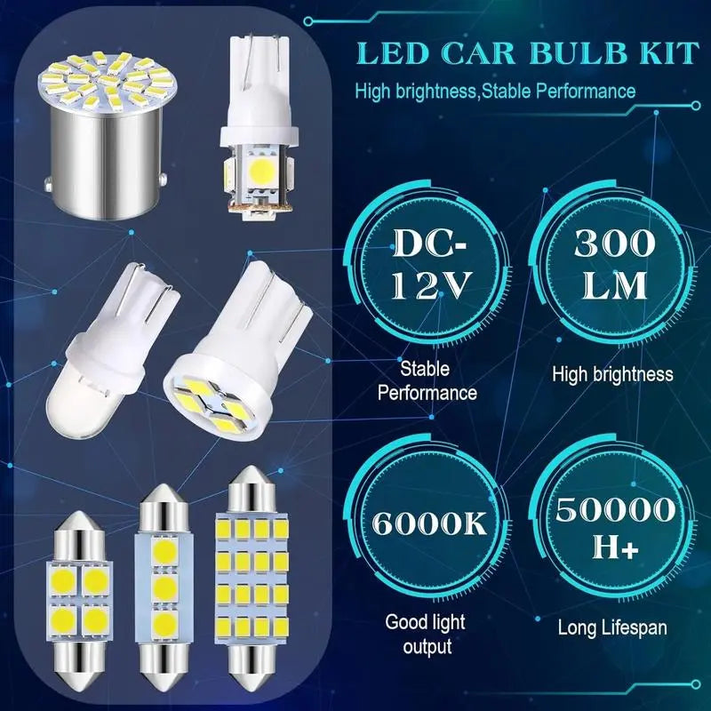70 Pcs Interior Lights LED Car Bulb Kit Set Dome Light