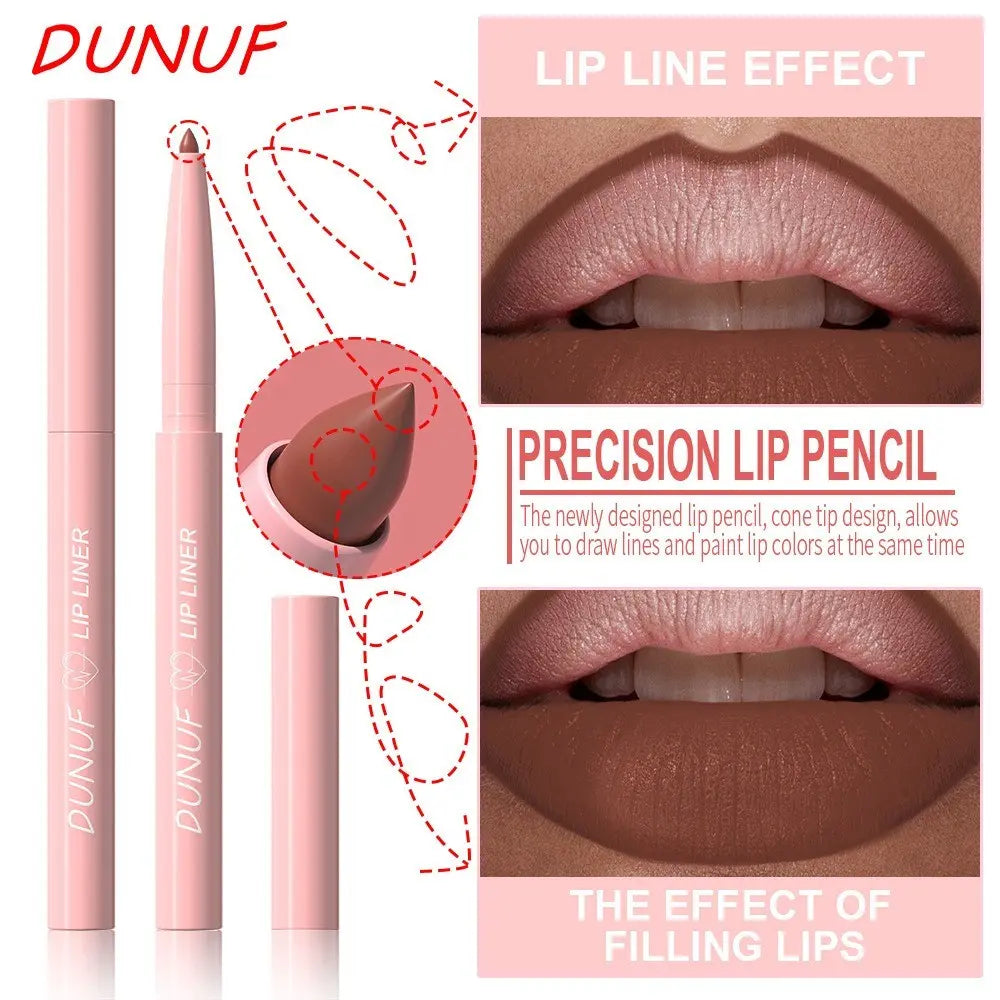 12 Colors Retractable Lip Liner Kit, Creamy Matte Lip Sculpting