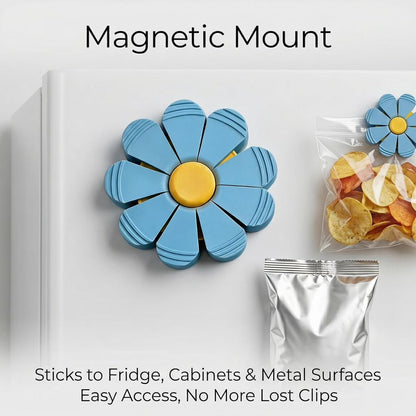 Magnetic Flower with Petal Clips, 2-in-1 Multi-use 3D Printed Plastic Flower Bag Chip
