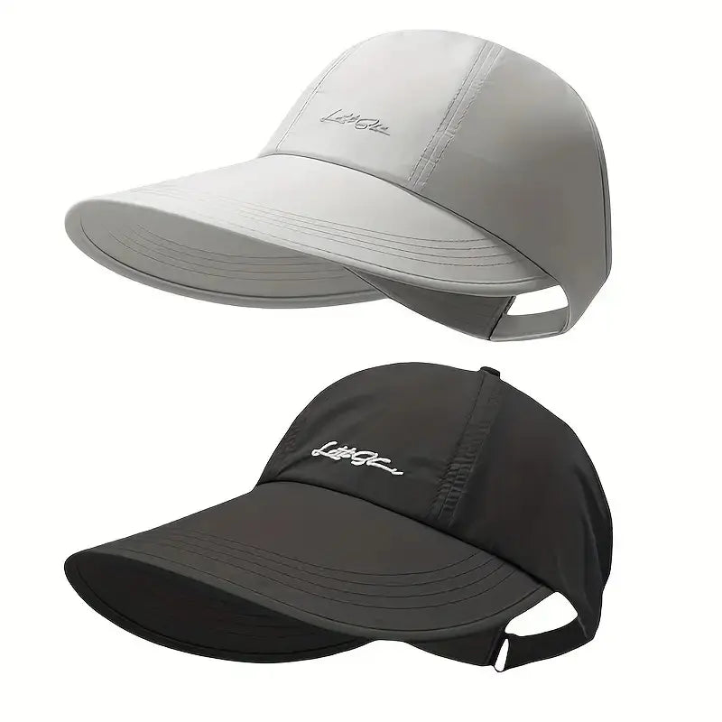 2-Pack UPF Sun Protection Baseball Hat - Lightweight, Adjustable Velcro Closure, Wide Brim Outdoor Sports Hat