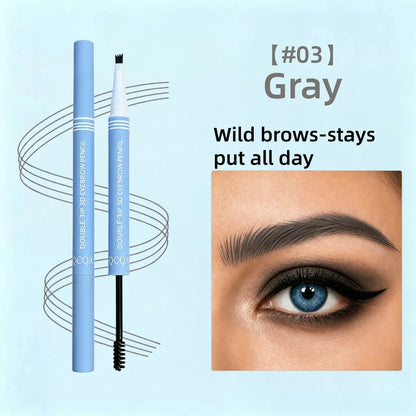 QCQX 2-in-1 Waterproof Micro-Fork Eyebrow Cosmetic Pencil