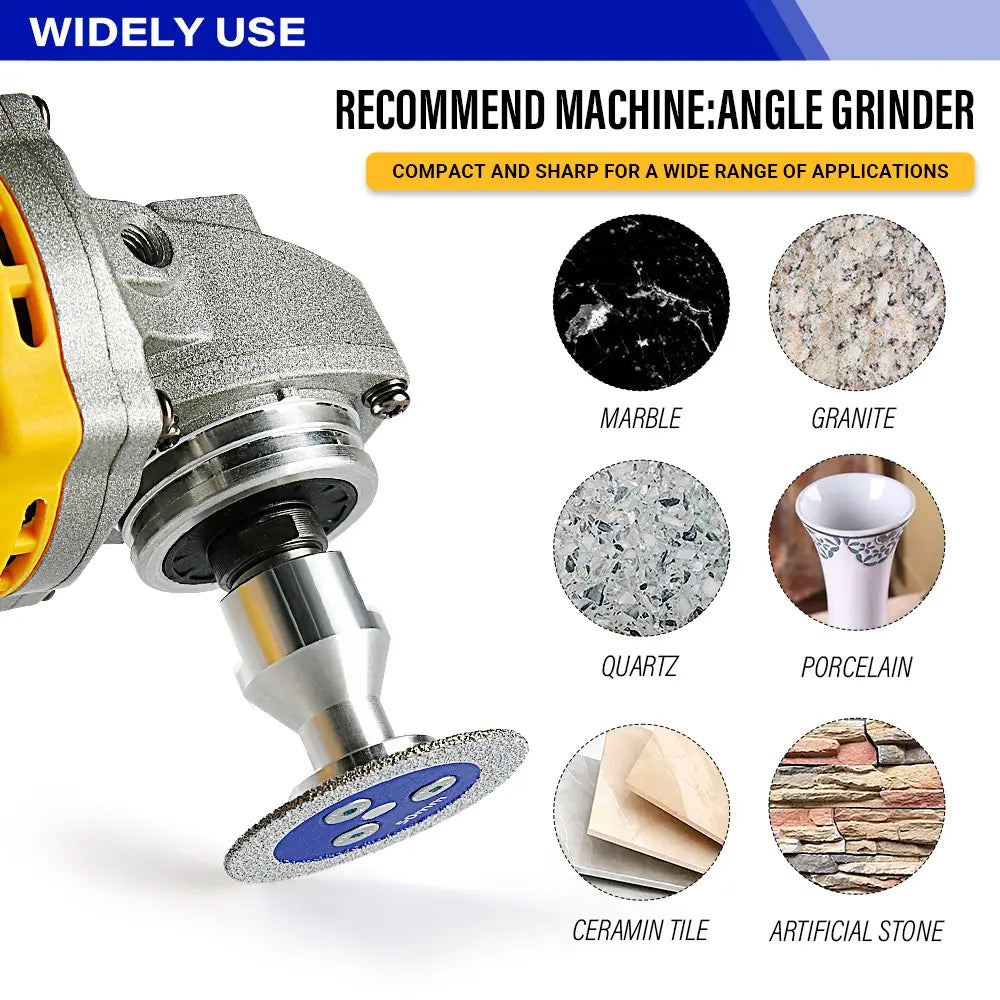 3PCS Diamond Cut-Off Wheels w/ Flange - Multi-Material Cutting/Engraving Disc for Tile