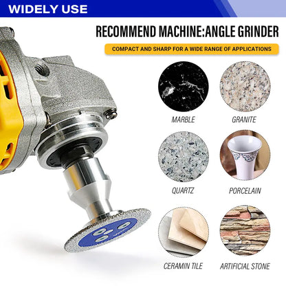 3PCS Diamond Cut-Off Wheels w/ Flange - Multi-Material Cutting/Engraving Disc for Tile