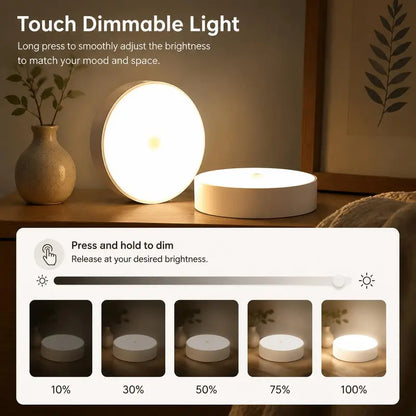 Round Automatic Closet LED Light - Motion Sensor with On/Off Delay