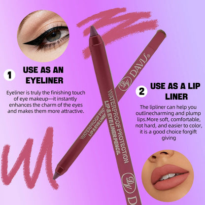 12 Color Eyeliner Shades Pen - High Color Pearl Gloss Finish
