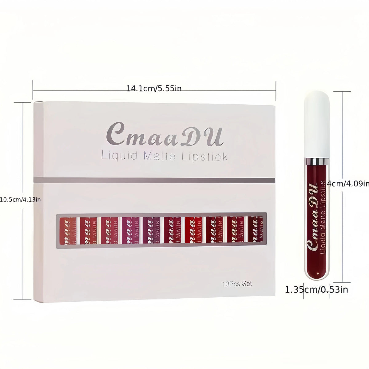10-Pcs Liquid Matte Lipstick Set - Waterproof, Long-Lasting Lip Color