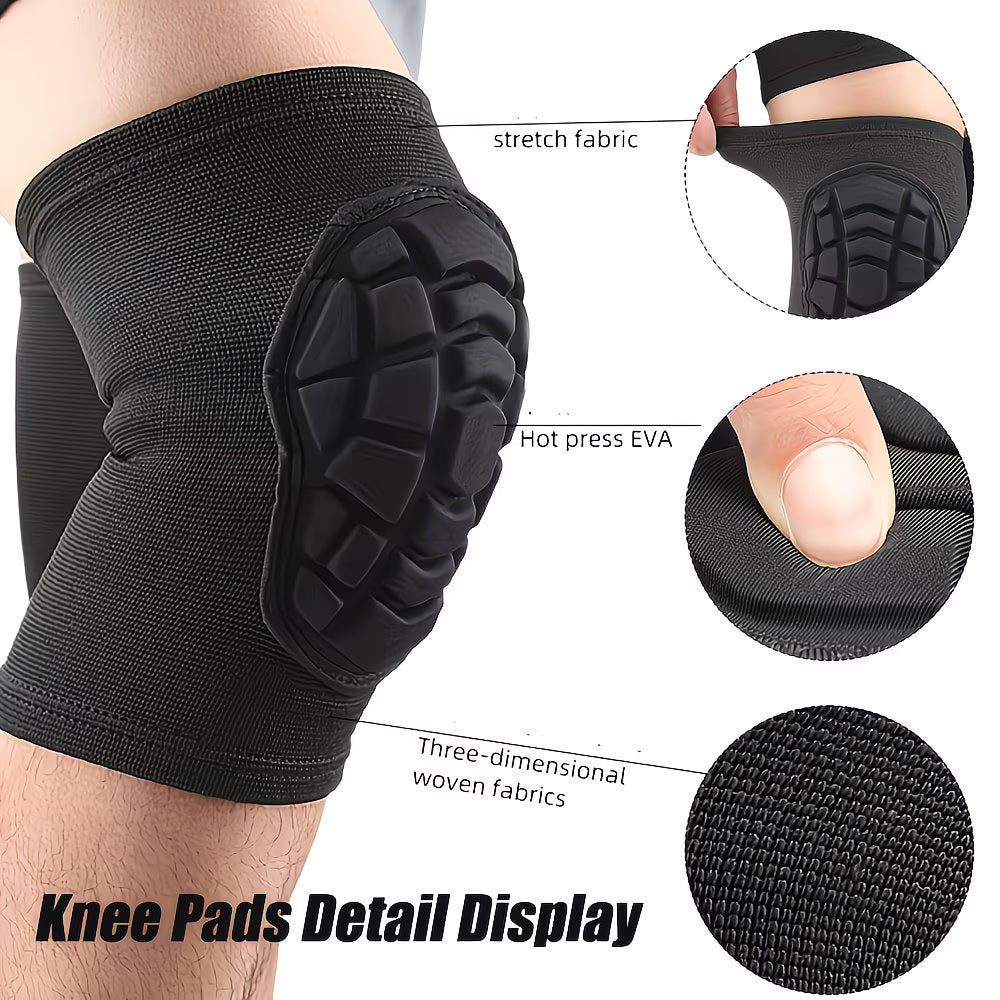 A Pair Knee Pads with Honeycomb Padding Brace Soft Compression Sleeve and Non-Slip