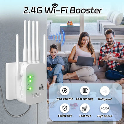 Remote 6 Antennas 2.4GHz WiFi Extender Signal Booster