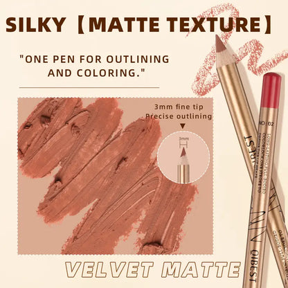 Qibest 12 Colors Lip Liner Set Matte Waterproof Smooth