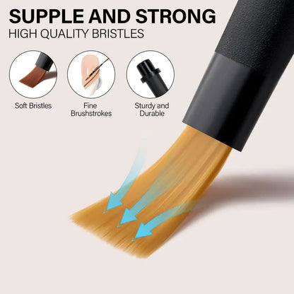 12-Piece Replaceable Tip Nail Art Brush Set