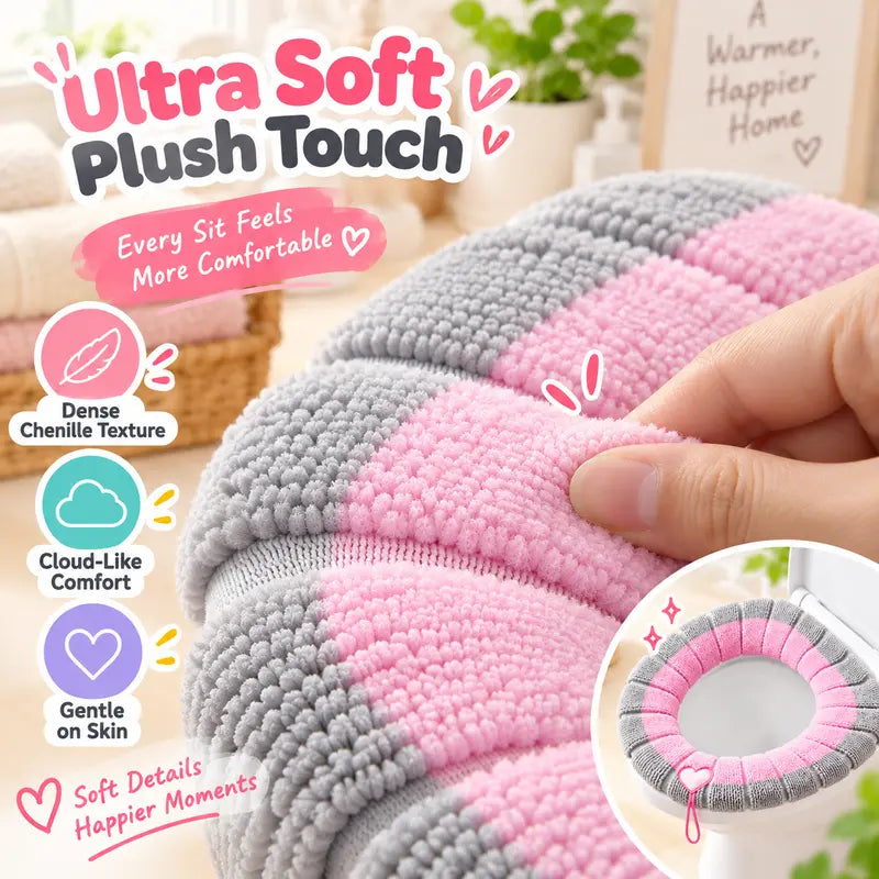 Plush Toilet Seat Covers, Soft Thick Chenille Toilet Seat Cushion