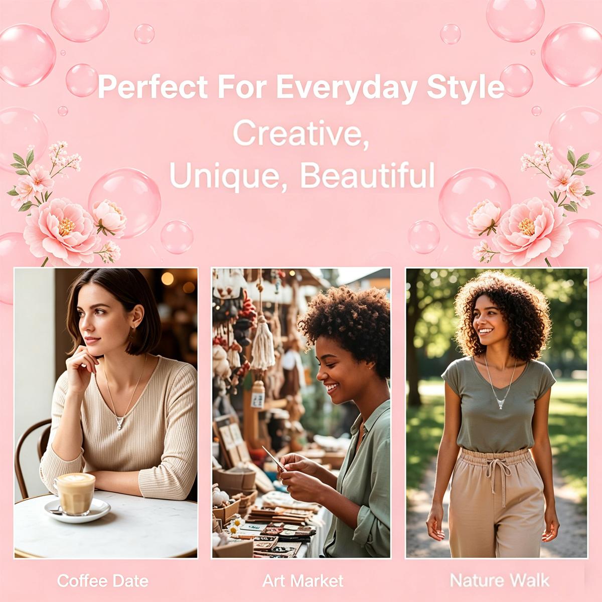 Flower arrangement necklace and earring set - Instagram-worthy personalized wearable bouquet jewelry