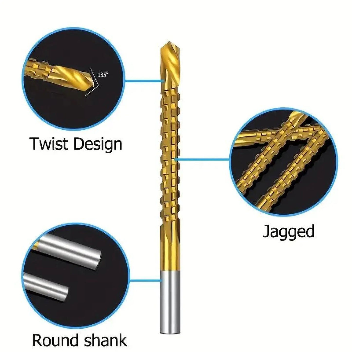 Titanium-Plated High-Speed Steel Drill Bits Set Metalworking & Wood Drilling