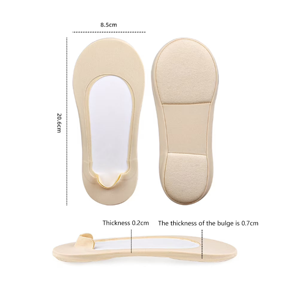 6 Pairs Invisible Boat Socks Cushioned Non Slip Insole
