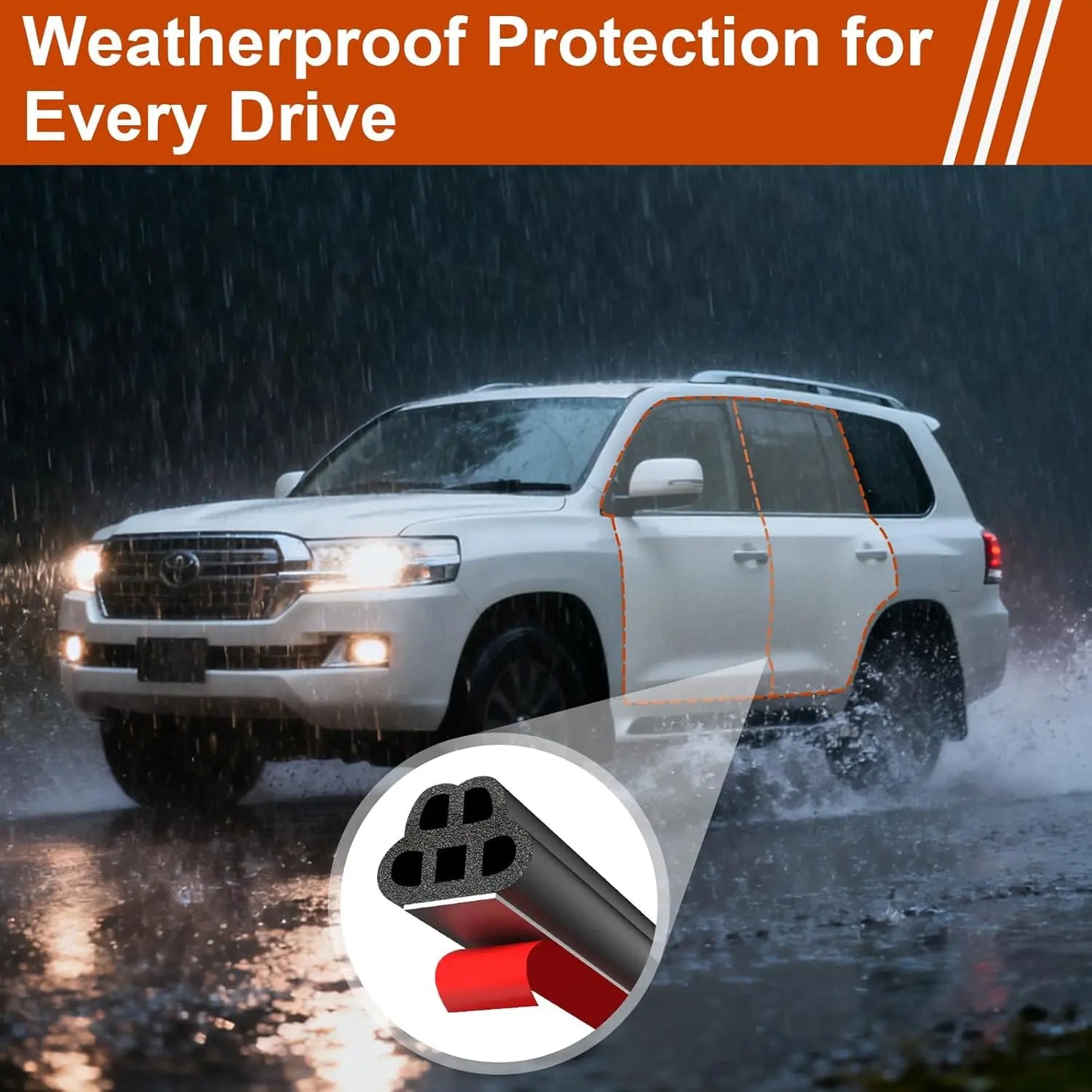 32.8 Ft Car Door Seal Strip Universal Self Adhesive Automotive Weather Stripping