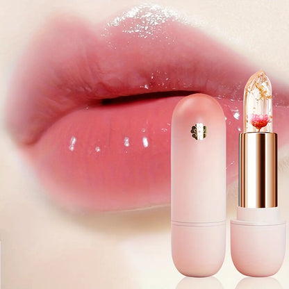 3Pcs Flower Jelly Color Changing Liptick Set Waterproof Long Lasting Moisturizing Makeup