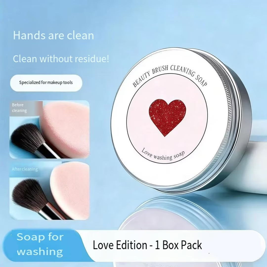 Makeup Brush Cleaner Soap with Silicone Cleaning Pad,Savon nettoyant pinceaux Solid brush cleaner 3.52oz/100g