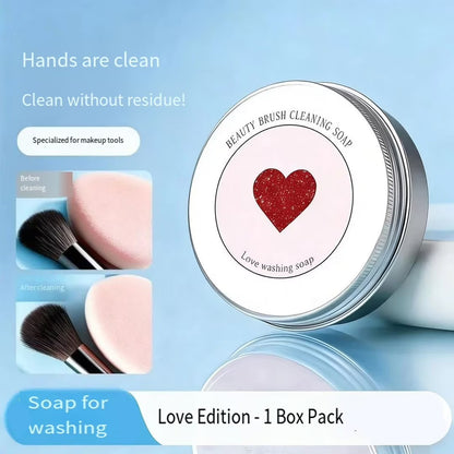 Makeup Brush Cleaner Soap with Silicone Cleaning Pad,Savon nettoyant pinceaux Solid brush cleaner 3.52oz/100g