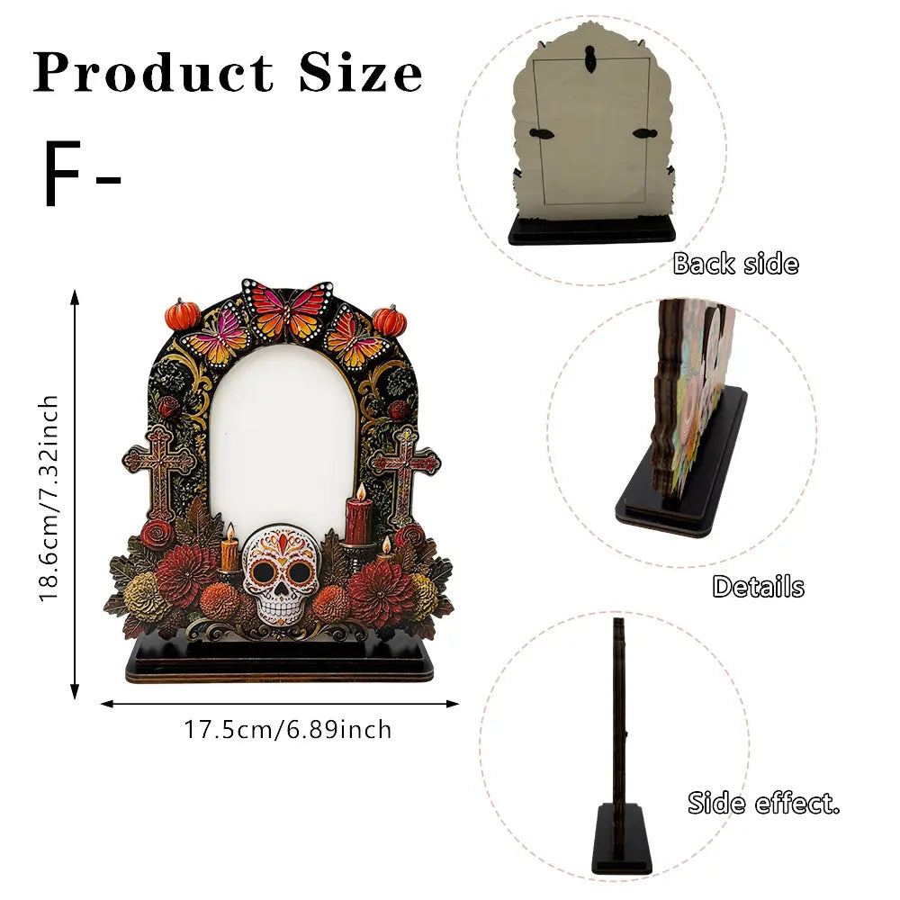 Traditional Day of the Dead Wooden Photo Frame Decor