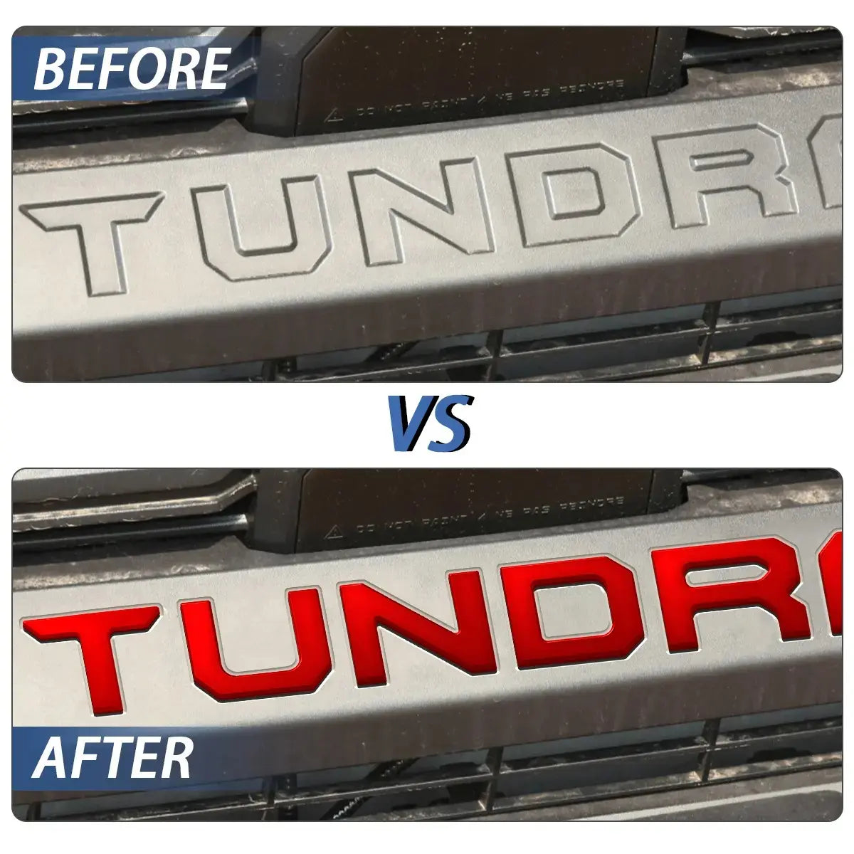 3D Design Raised ABS Plastic Front Grille Letters for 2022-2026 Toyota Tundra