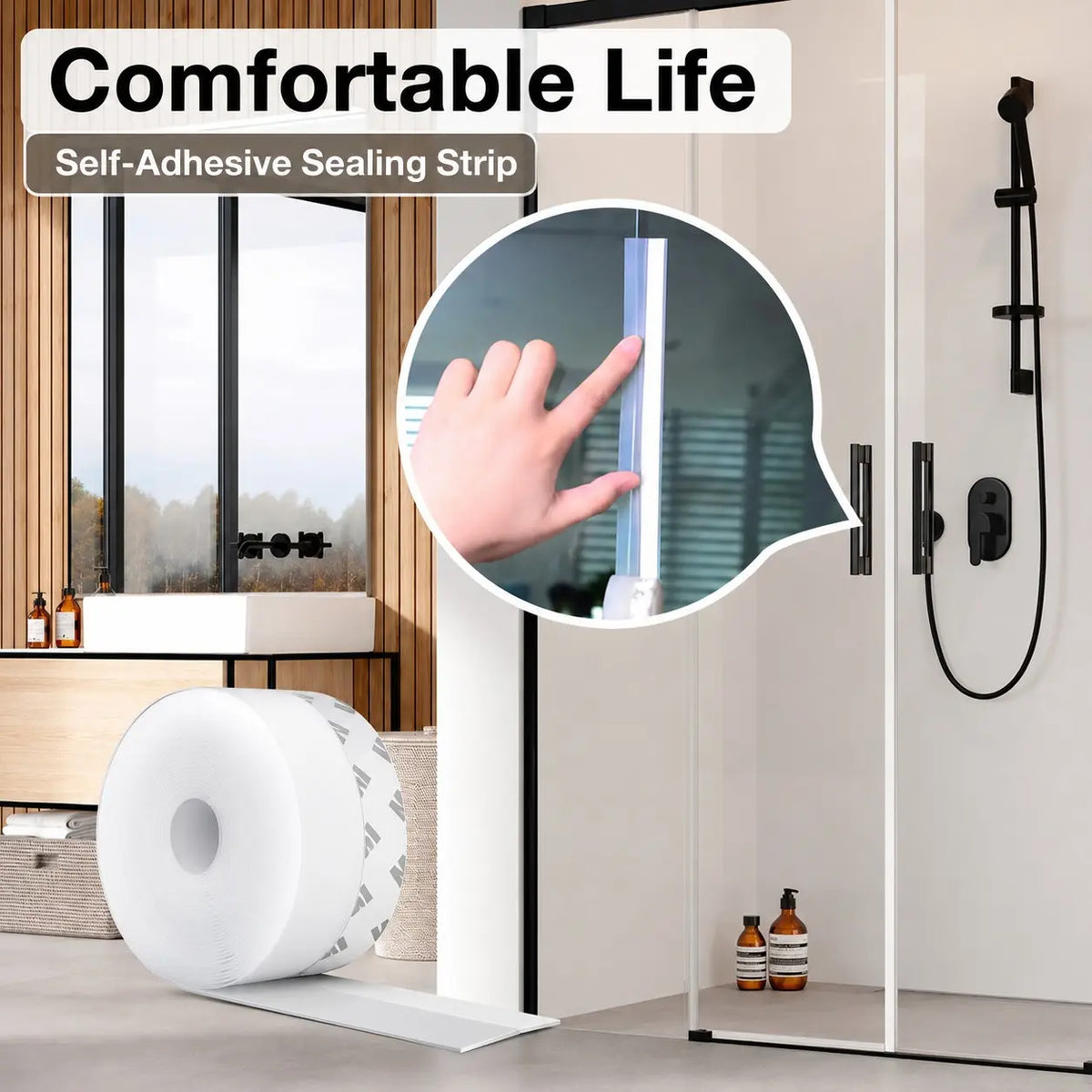 3Pcs Self Adhesive Silicone Door Window Seal Strip