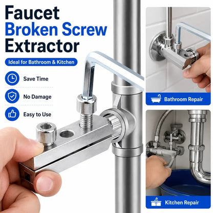 Stripped & Broken Screw Extractor Tool Kit - Efficient Repair Hand Tool for Bathroom Repair
