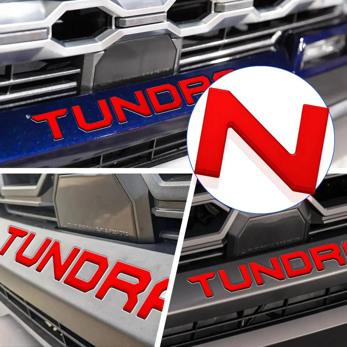 3D Design Raised ABS Plastic Front Grille Letters for 2022-2026 Toyota Tundra