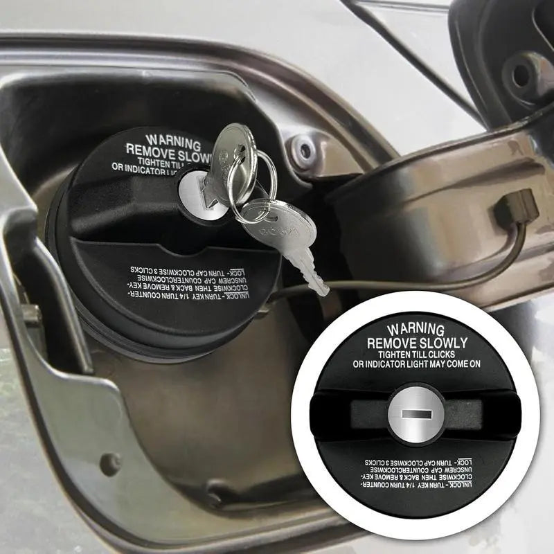 Key-Operated Anti-Theft Metal Lock Gas Cap - Universal Fit for Ford, Chevrolet - Auto Replacement Part