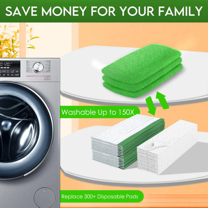 8 Pack Reusable Mop Pads Compatible with Sweeper – Absorbent Washable Microfiber Dry & Wet Cleaning Cloths