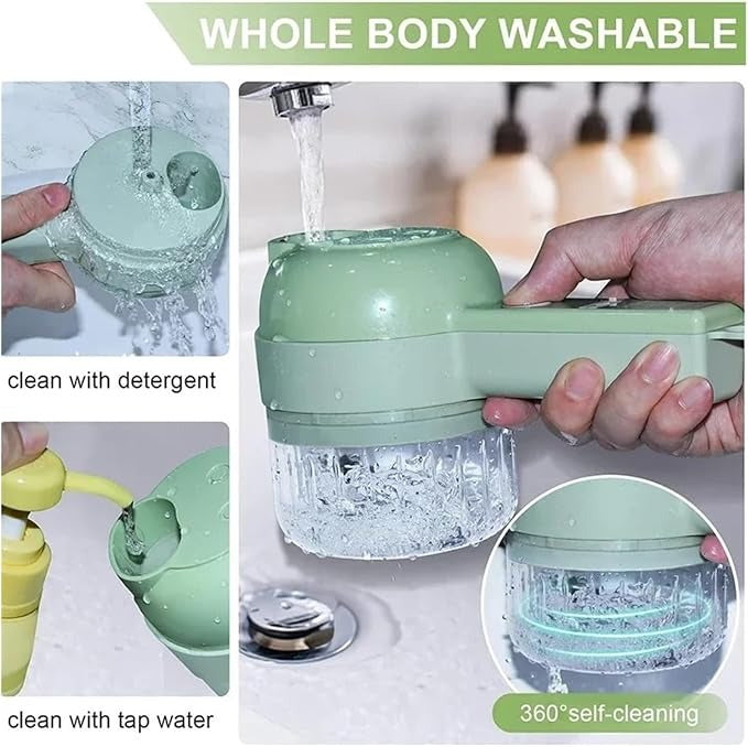 4 in 1 Electric Vegetable Cutter Set, Multifunctional Mini Electric Grinder
