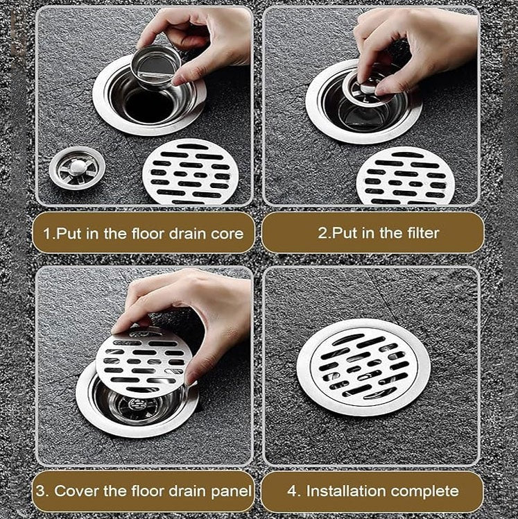 Multi- Purpose Shower Drain, Grate Cover, for Kitchen Balcony Bathroom and Washroom