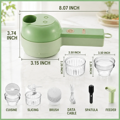 4 in 1 Electric Vegetable Cutter Set, Multifunctional Mini Electric Grinder
