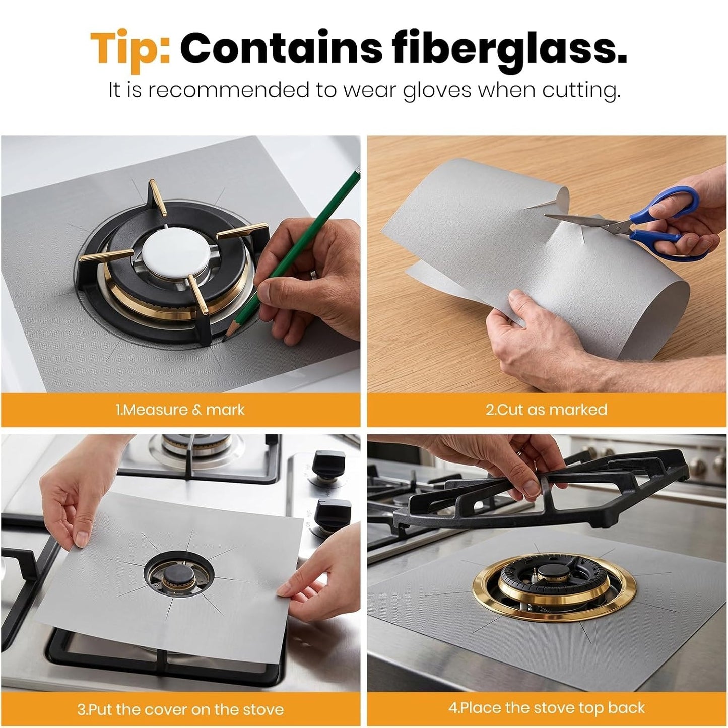 Gas Stove Burner Covers 4 Pack
