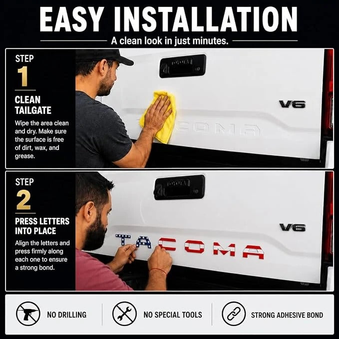 Tacoma Pickup Tailgate Letter Decals