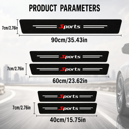 5-Piece "Sports" Pattern Carbon Fiber Door Sill Protection Strip Set