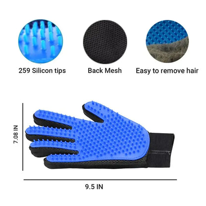 Pet Grooming Gloves, Upgrade Version with Enhanced 255 Silicone Grooming Tips