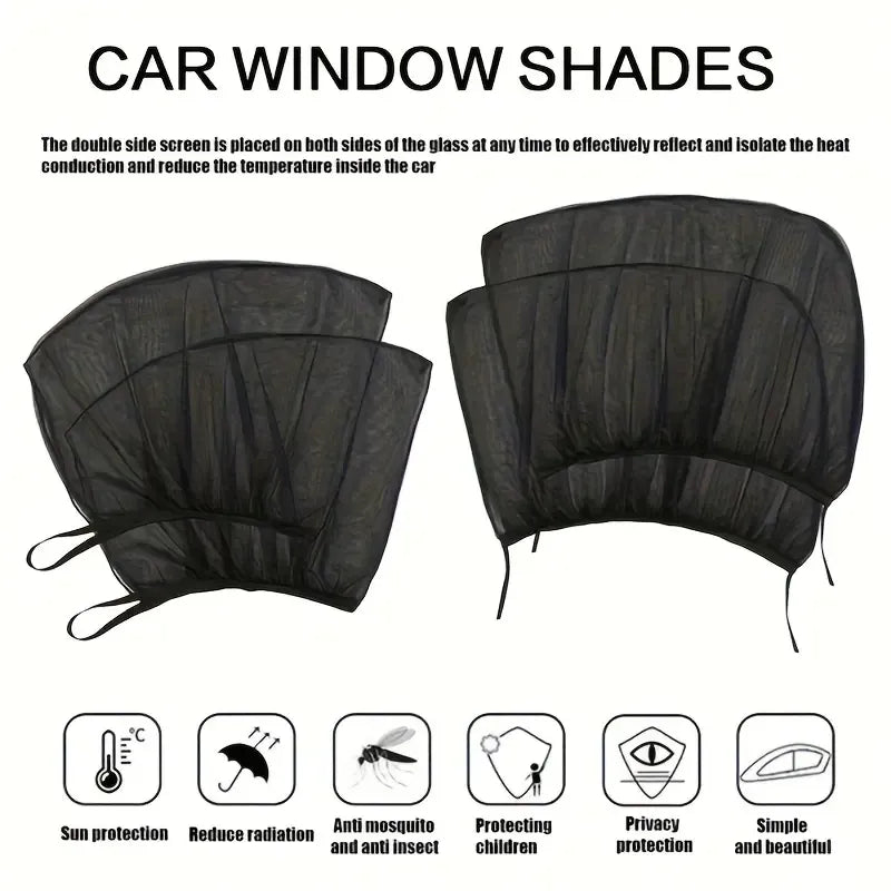 4-Piece Car Window Sunshade Set, Front & Rear Privacy Screens for Car & SUV