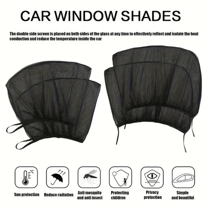 4-Piece Car Window Sunshade Set, Front & Rear Privacy Screens for Car & SUV