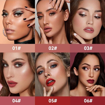 3 Colors Matte Liquid Lipstick Set, Velvet Smooth Nude Lip Gloss